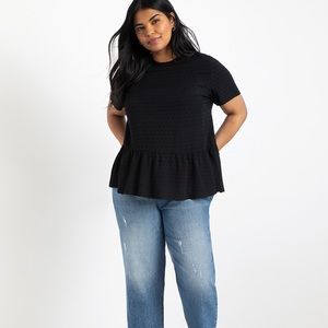NWT Eloquii Black Peplum Blouse - Plus